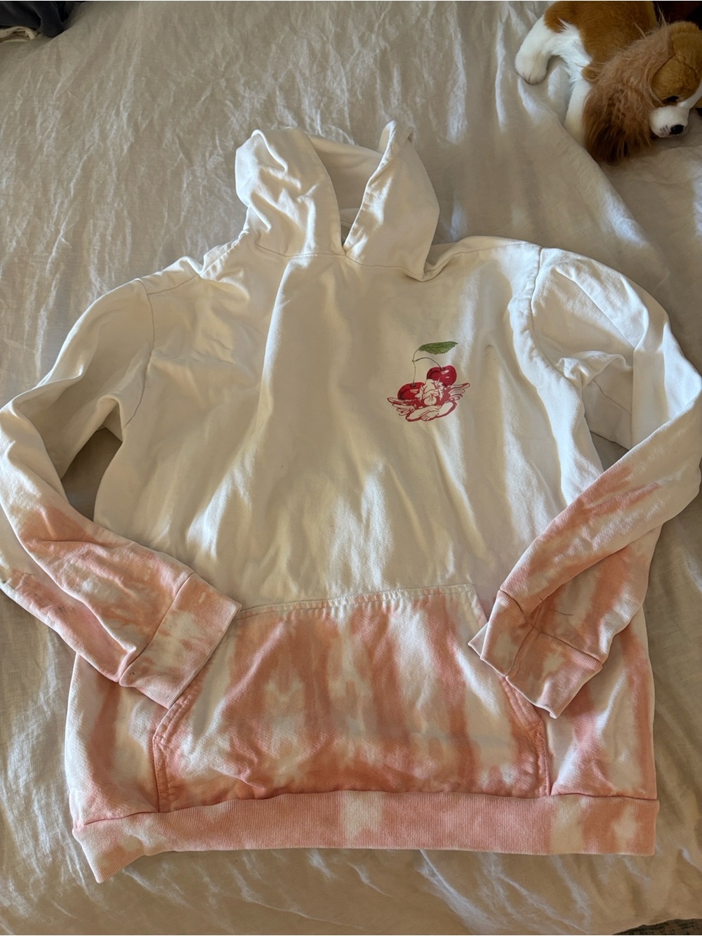 BOYS LIE O/S Tie-Dye Pullover Hoodie with Cherry Graphic